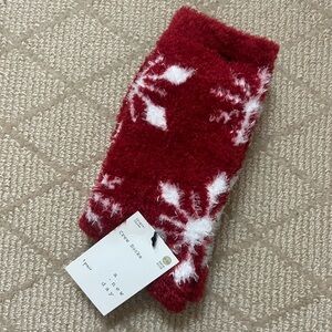 Festive Red and White Crew Socks